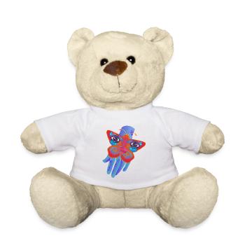 Psychedelische Motte - buntes, trippiges Design - Teddy - Weiß - Vorne
