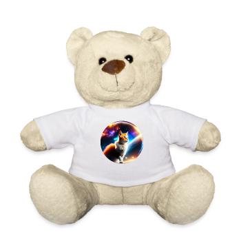 "Cosmic Cat" mystisches Katzendesign - Teddy - Weiß - Vorne