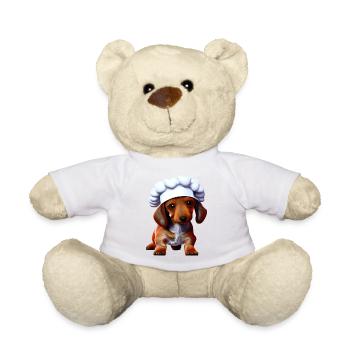 Teckel, Chiot teckel, Restaurateur, Chien, Cuisine, Chiens - Nounours - blanc - Devant