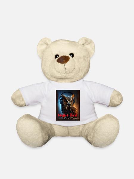Nachteule mit Kopfhörer - Teddy - Weiß