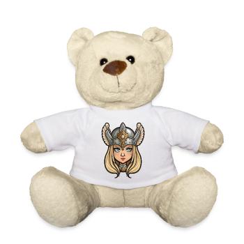 Lagatha, the Valkyrie: Cartoon Valkyrie Lagatha - Teddy Bear - white - Front