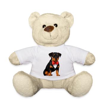 Rottweiler with bow tie dog dog suit puppy - Teddy Bear - white - Front