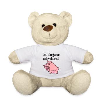 Ich bin gerne schweinisch! - Teddy - Weiß - Vorne