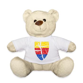 Drapeau de la Hollande-Septentrionale dans les armoiries - Nounours - blanc - Devant