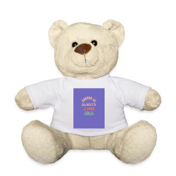 Kaffee ist immer eine gute Idee (Lila) - Teddy - Weiß - Vorne
