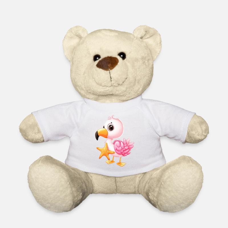 Flamant-roe - Nounours - blanc