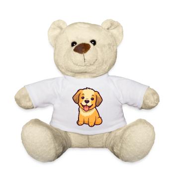 Kleiner, niedlicher Hund "Charlie" im Comic-Stil - Teddy - Weiß - Vorne