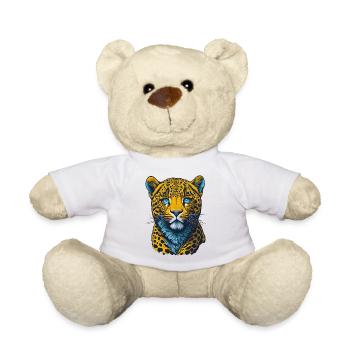 Léopard I Grand Chat de la Savane Africaine I Cadeau - Nounours - blanc - Devant