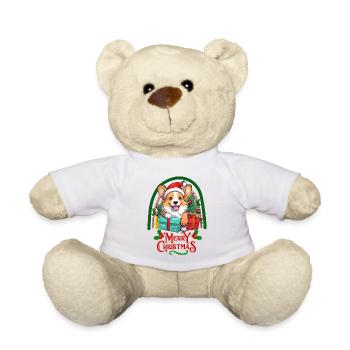 Corgi Weihnachten - Teddy - Weiß - Vorne