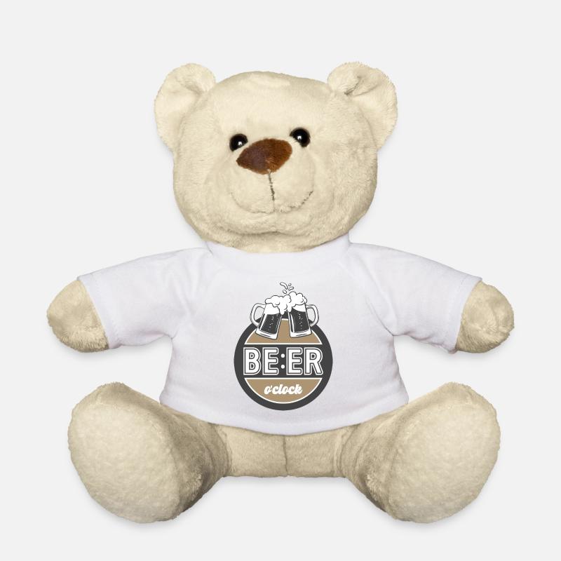 It's a beer o'clock. Retro style design. - Teddy Bear - white