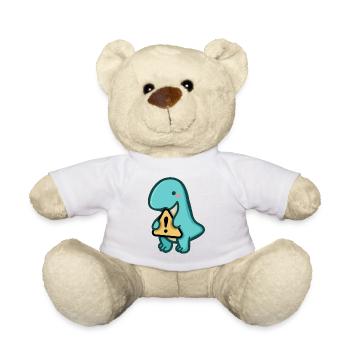 hugadino Dino Warnung, süßer Dinosaurier - Teddy - Weiß - Vorne