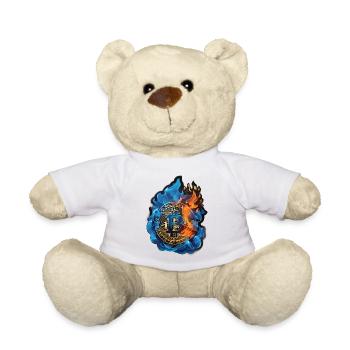 Blue Burning Bitcoin - enthousiasme cryptique - Nounours - blanc - Devant
