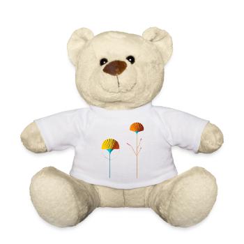 Abstrakte Farbblütenfächer - Teddy - Weiß - Vorne