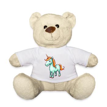 Licorne turquoise - Nounours - blanc - Devant