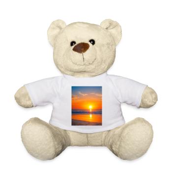 Plage au coucher du soleil - Nounours - blanc - Devant