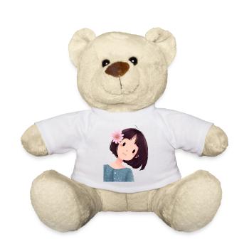 Mignonne petite fille - Nounours - blanc - Devant