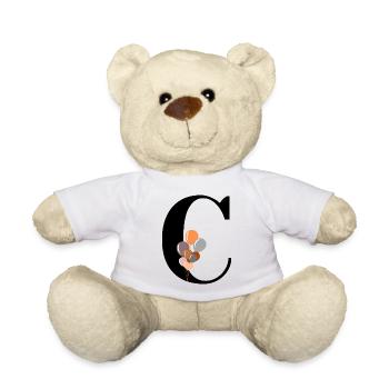Buchstabe c Geburtstagsballon - Teddy - Weiß - Vorne