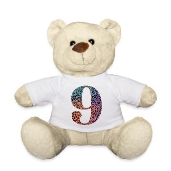9e anniversaire léopard - Nounours - blanc - Devant