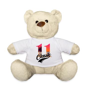 Numéro 11 - 11ème anniversaire - Nounours - blanc - Devant