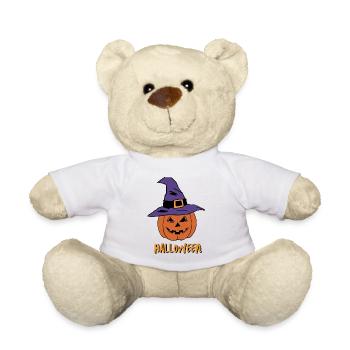 Colorful Halloween Pumpkin - Teddy Bear - white - Front
