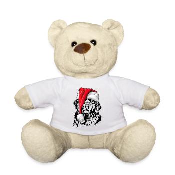 Santa Newfoundland Christmas Dogs Wilsigns - Teddy Bear - white - Front