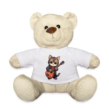 Cat with Guitar, Hangover, Pets, Cats - Teddy Bear - white - Front