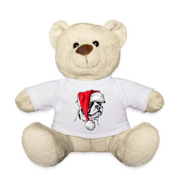 Père Noël bouledogue américain chiens de Noël Wilsigns - Nounours - blanc - Devant
