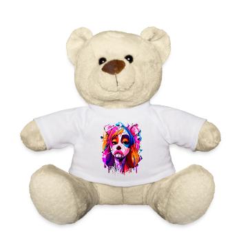 Graffiti Street Art Spray Vintage Schablone Retro - Teddy - Weiß - Vorne