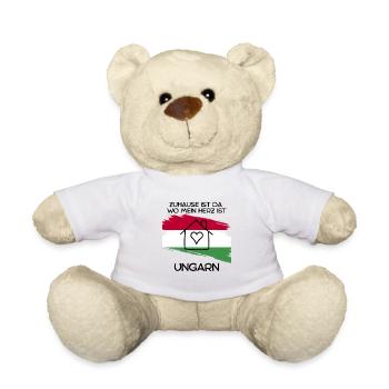 Ungarn - Zuhause ist da wo mein Herz ist - Teddy - Weiß - Vorne