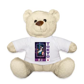 Tokyo Japan Kanji im Cyberpunk-Stil - Teddy - Weiß - Vorne
