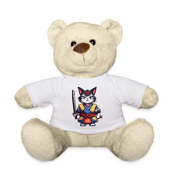 Chat samouraï #11 - Nounours - blanc - Devant