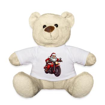 Motorrad Weihnachten - Teddy - Weiß - Vorne