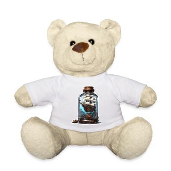 Flaschenschiff / Flaschenpost / Ahoi / Anker - Teddy - Weiß - Vorne