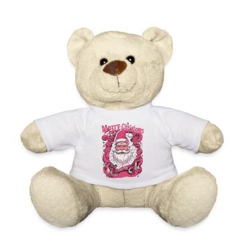 Joyeux Pinkmas rose Noël Noël joyeux Noël - Nounours - blanc - Devant