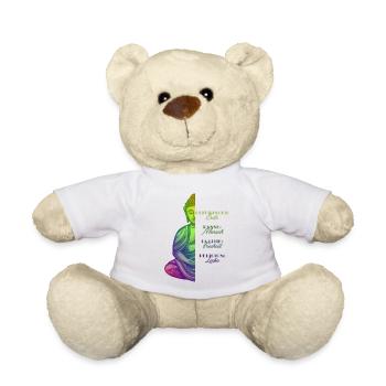 Buddha Color Palette Earth Love Freedom - Teddy Bear - white - Front