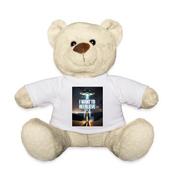 alien entführung bier wortspiel ich will beerlieve - Teddy - Weiß - Vorne
