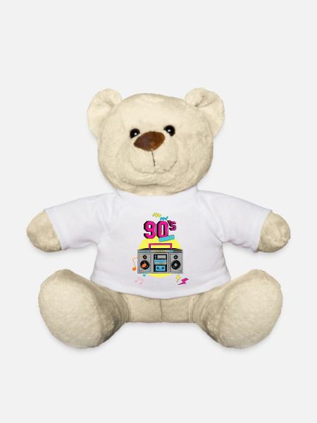 Retro 90er Jahre Ghettoblaster und Vibe Design - Teddy - Weiß