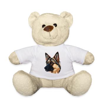 Malinois belge en tant que portraits de tête colorés - Nounours - blanc - Devant