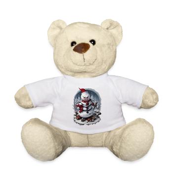 Bonhomme de Neige Maléfique Méchant Bonhomme de Neige Hiver Noël - Nounours - blanc - Devant