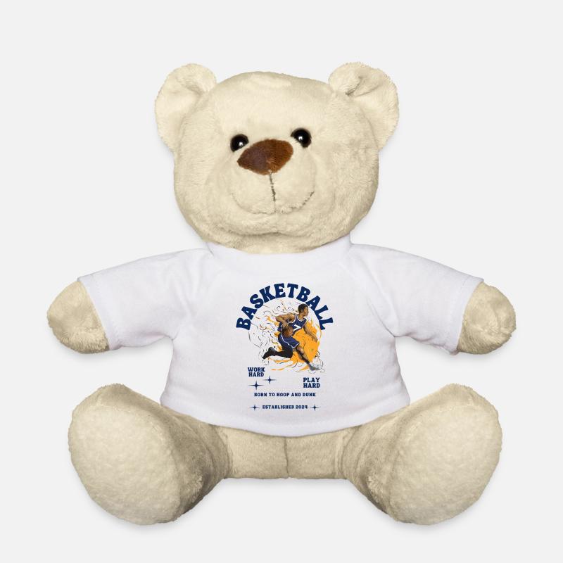 Dynamic Basketball Player Illustration - Teddy Bear - white