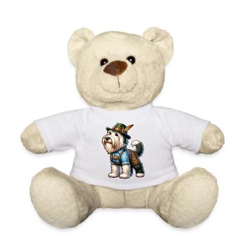Bearded Collie Dog Bayern - Teddy Bear - white - Front