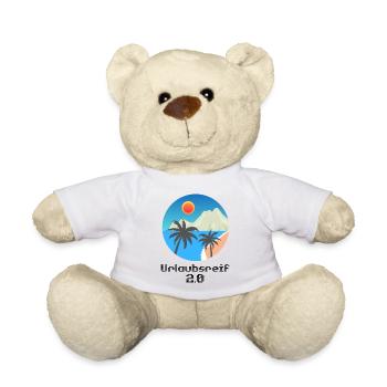 Holiday motif with palm trees and island, holiday ready 2.0 - Teddy Bear - white - Front