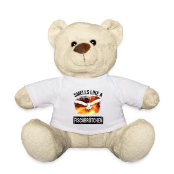 Möwe jagd Fischbrötchen - seagull norddeutsch moin - Teddy - Weiß - Vorne