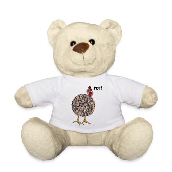Pot Rattle Hen! - Teddy Bear - white - Front