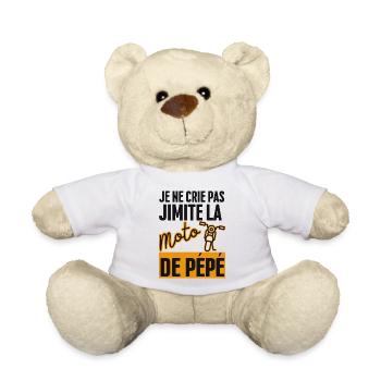 Je ne Crie pas J'imite la Moto de Pépé - Nounours - blanc - Devant