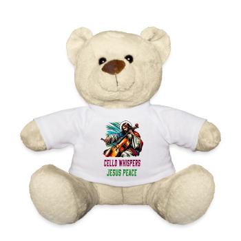 Cello whispers Jesus peace design - Teddy Bear - white - Front