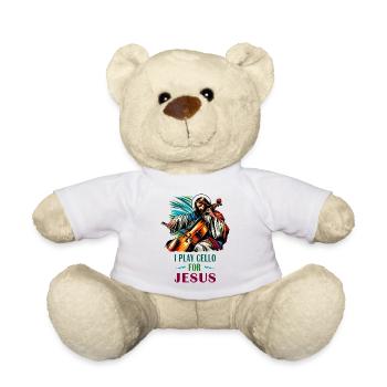Je joue du violoncelle pour Jesus (musique pour - Nounours - blanc - Devant