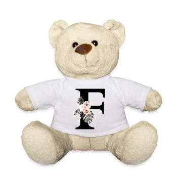 Tropischer Blumenbuchstabe f - Teddy - Weiß - Vorne