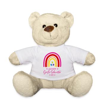 Boho Regenbogen Einzelkind Große Schwester 2025 - Teddy - Weiß - Vorne
