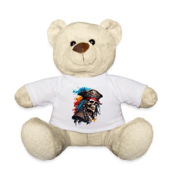 Pirat / Ahoi / Anker / Kapitän / Totenkopf / Rum - Teddy - Weiß - Vorne